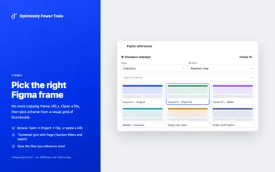 Figma frame picker attaching a design to a variation